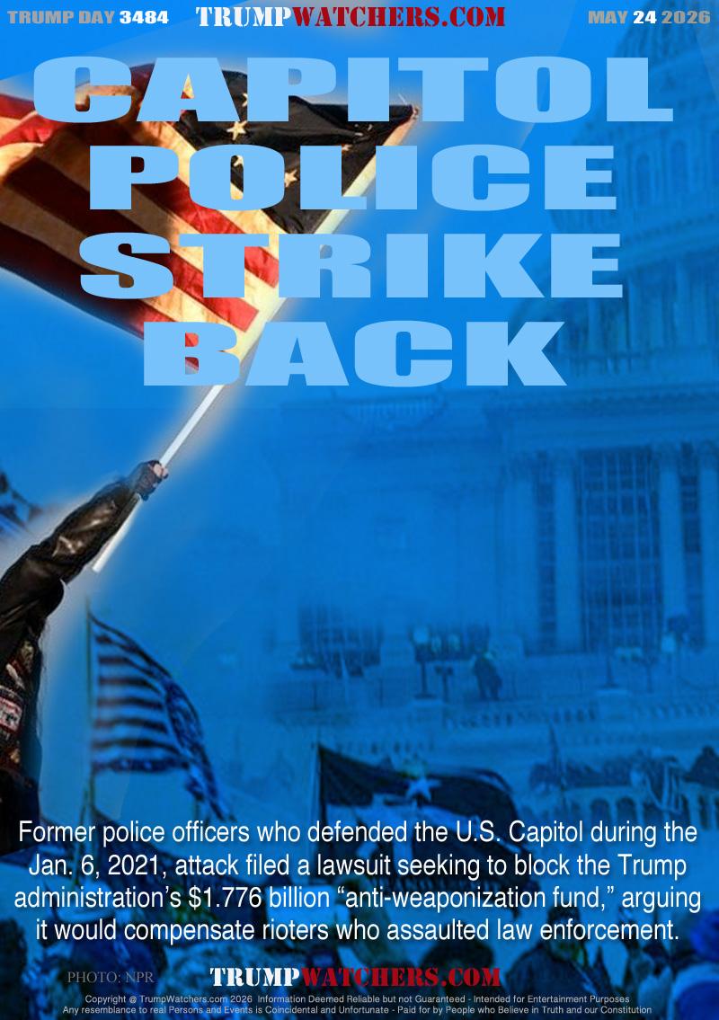 Former police officers who defended the U.S. Capitol during the
Jan. 6, 2021, attack filed a lawsuit seeking to block the Trump
administration’s $1.776 billion “anti-weaponization fund,” arguing
it would compensate rioters who assaulted law enforcement.